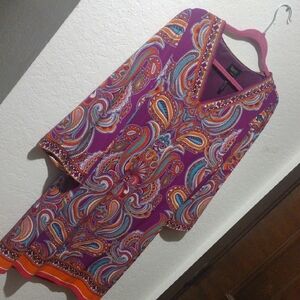 Laundry By Shelli Segal Purple and Pink Dress